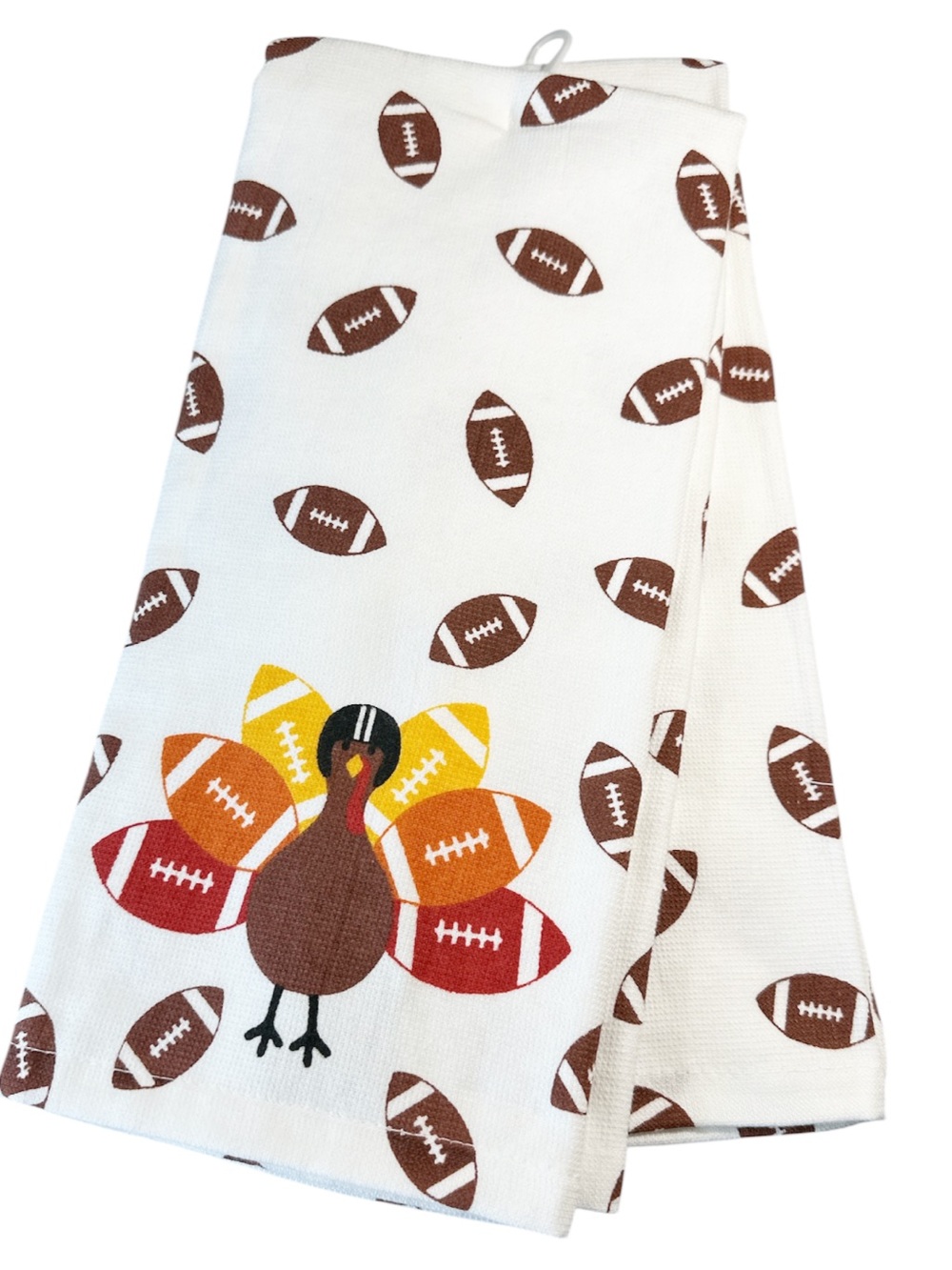 NEW Game Day, Game On! THANKSGIVING TURKEY & FOOTBALL Kitchen Towel Set/2